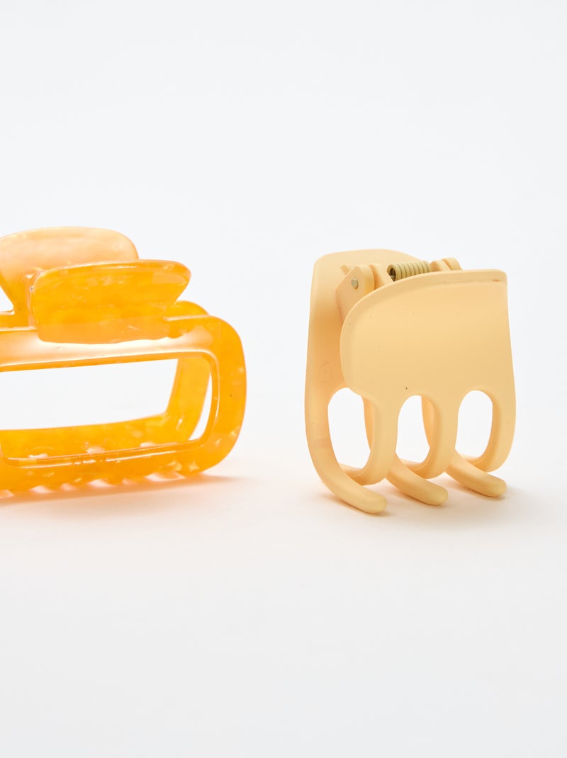 Set of 2 Fancy Claw Clips Orange - Kiabi