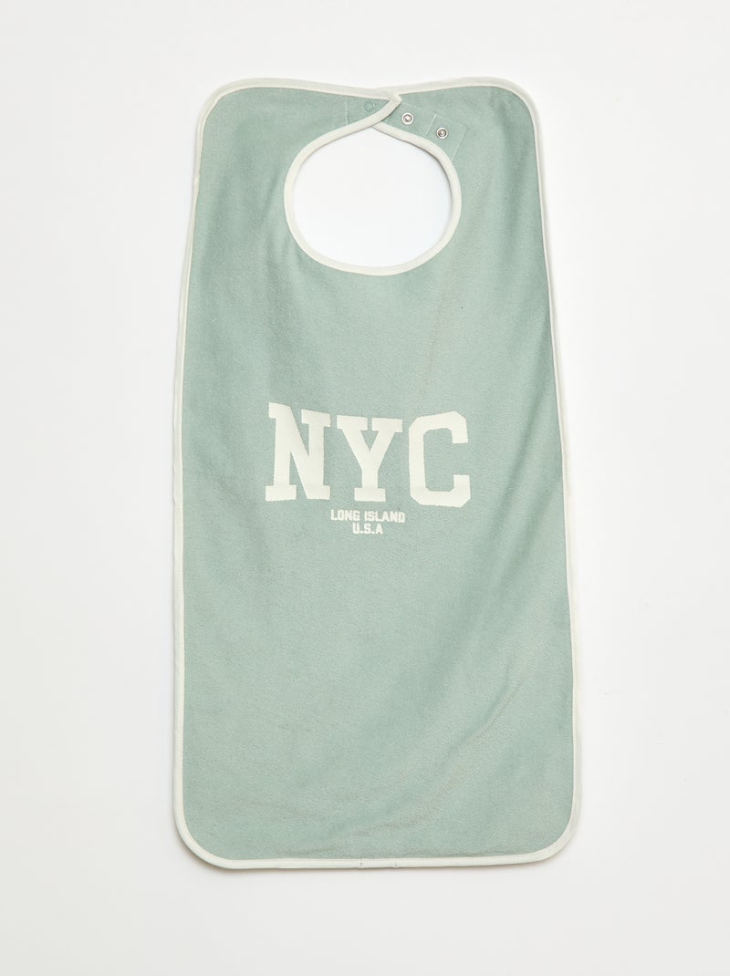 Set of 2 large terry bibs - easy-to-wear collection Green - Kiabi