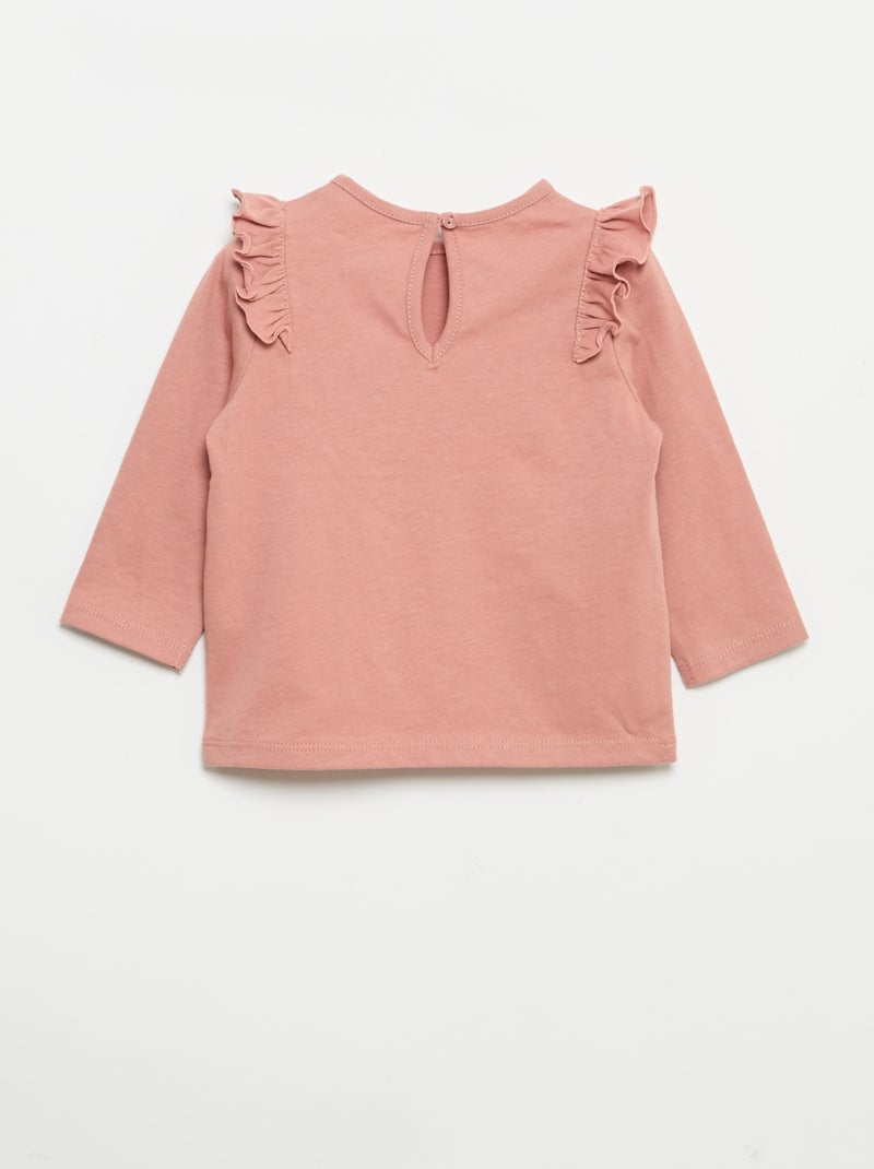 Set of 2 long-sleeved cotton jersey t-shirts Pink - Kiabi