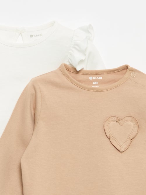 Set of 2 long-sleeved cotton jersey t-shirts - Kiabi