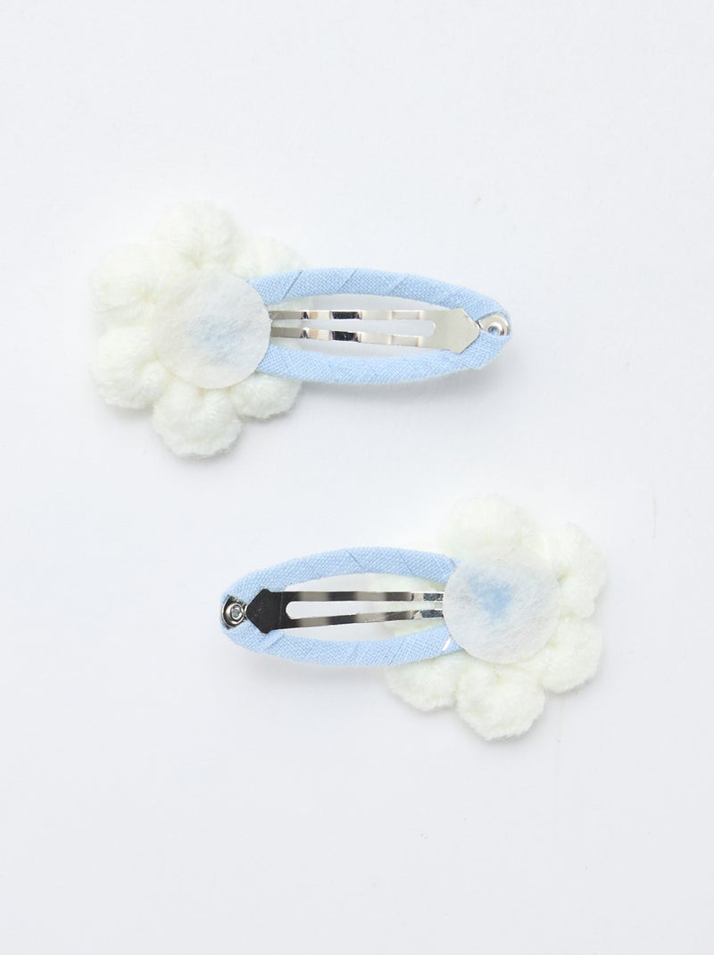 Set of 2 Macrame Snap Hair Clips White - Kiabi