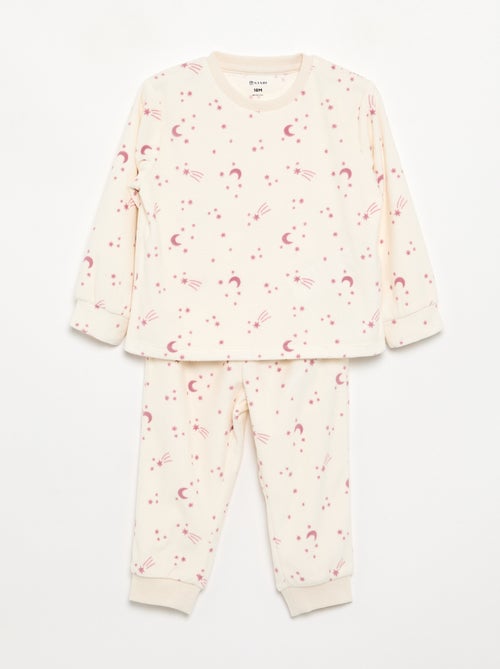 Set of 2 Printed Fleece 2-Piece Pyjamas - Kiabi