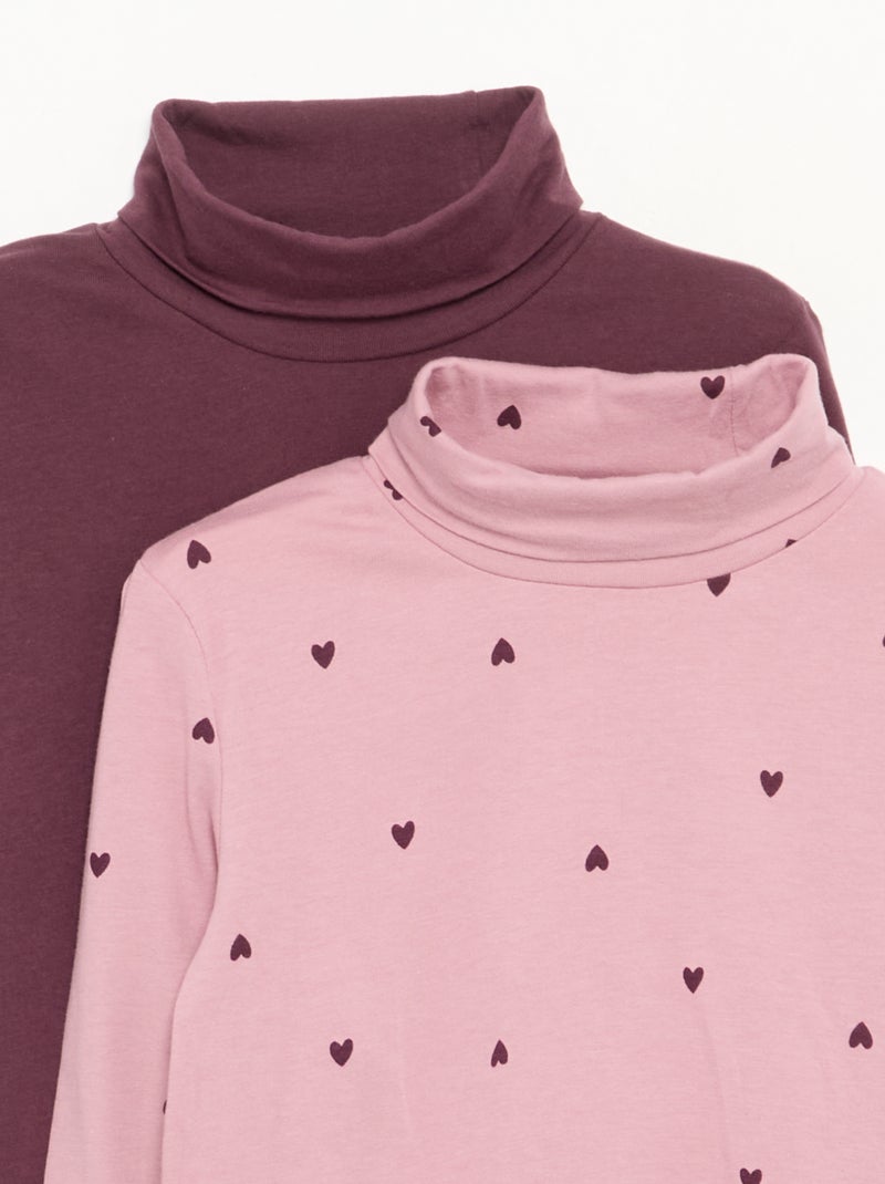 Set of 2 Roll-Neck Tops Purple - Kiabi