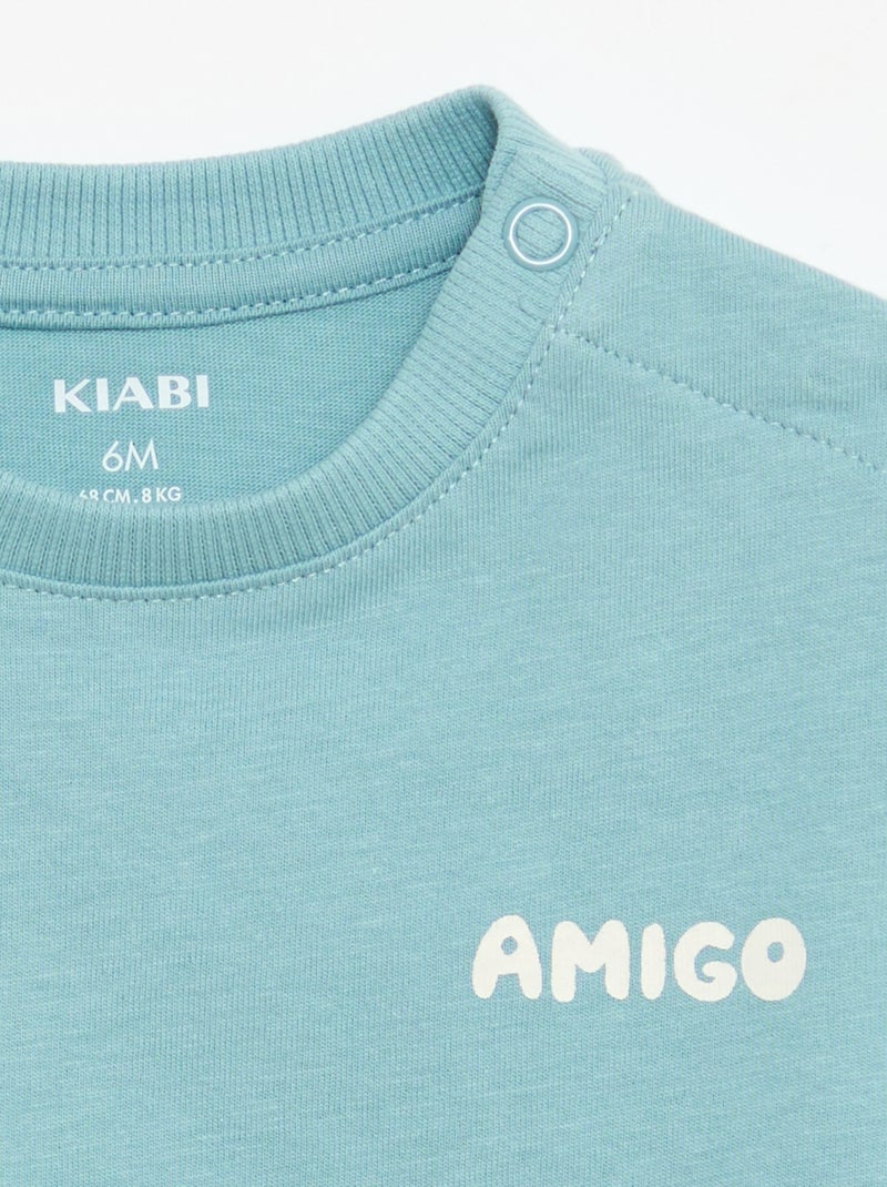 Set of 2 short-sleeved cotton jersey T-shirts Beige - Kiabi