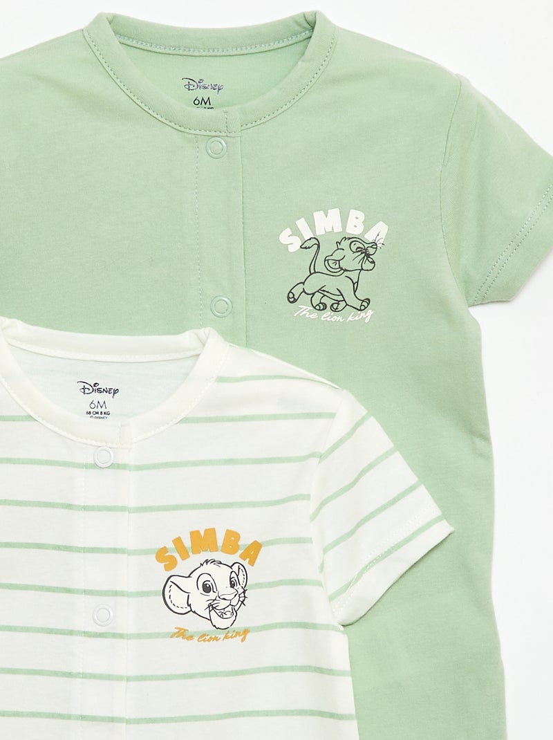 Set of 2 'Simba' 'Disney' Rompers White - Kiabi