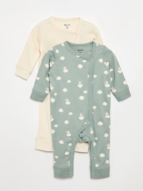 Set of 2 sleepsuits - easy-dressing collection - Kiabi Set of 2 sleepsuits - easy-dressing collection - Kiabi
