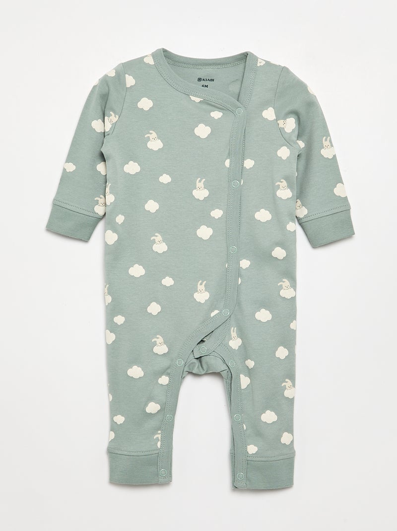 Set of 2 sleepsuits - easy-dressing collection Green - Kiabi