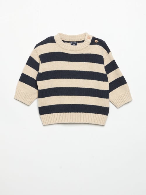 Set of 2 sweaters - 1 striped + 1 plain - Kiabi