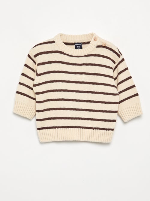 Set of 2 sweaters - 1 striped + 1 plain - Kiabi