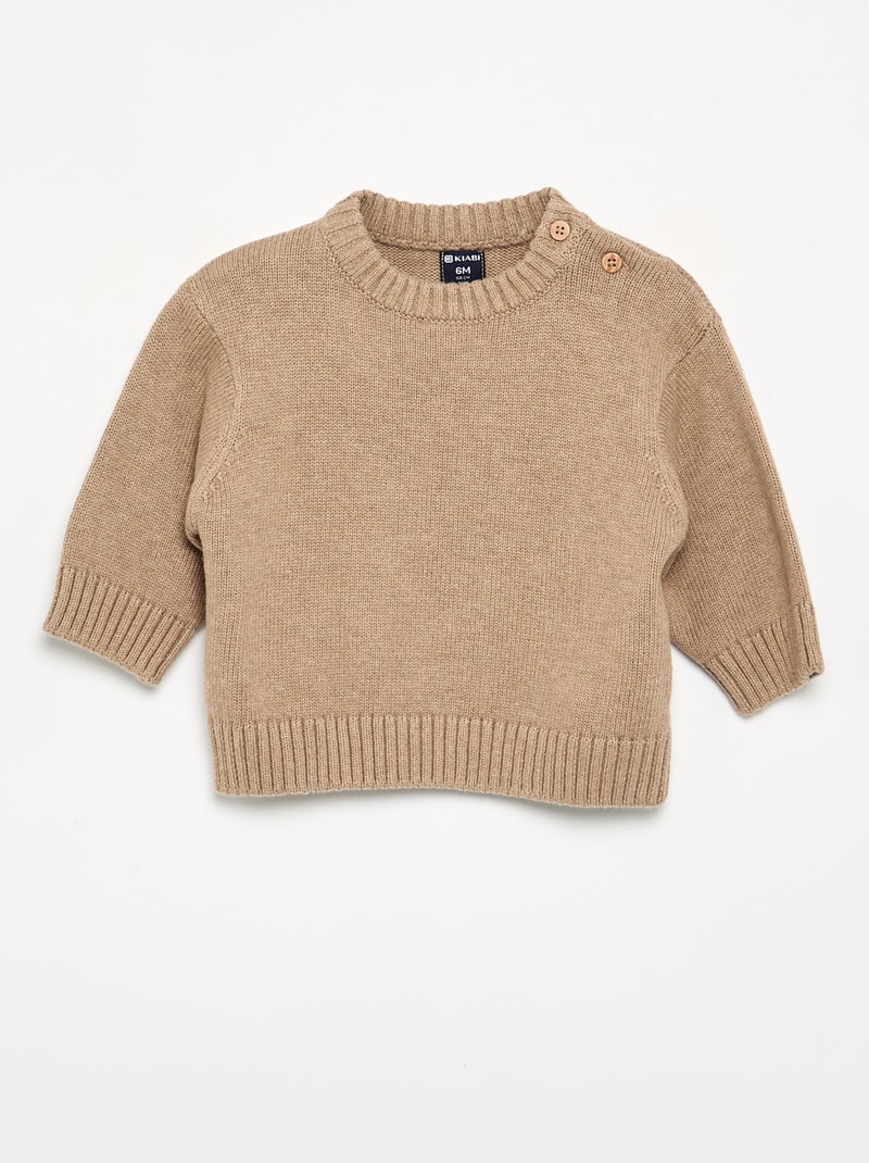 Set of 2 sweaters - 1 striped + 1 plain Brown - Kiabi