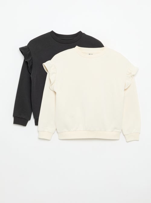 Set of 2 Sweatshirts with Ruffled Shoulders - Kiabi