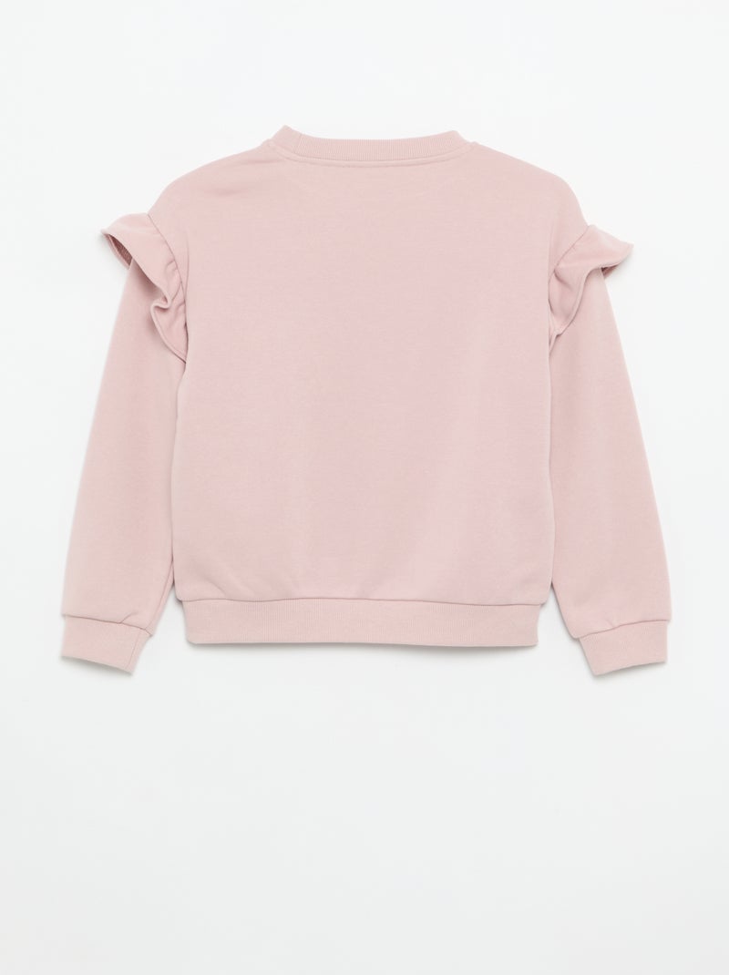 Set of 2 Sweatshirts with Ruffled Shoulders Purple - Kiabi
