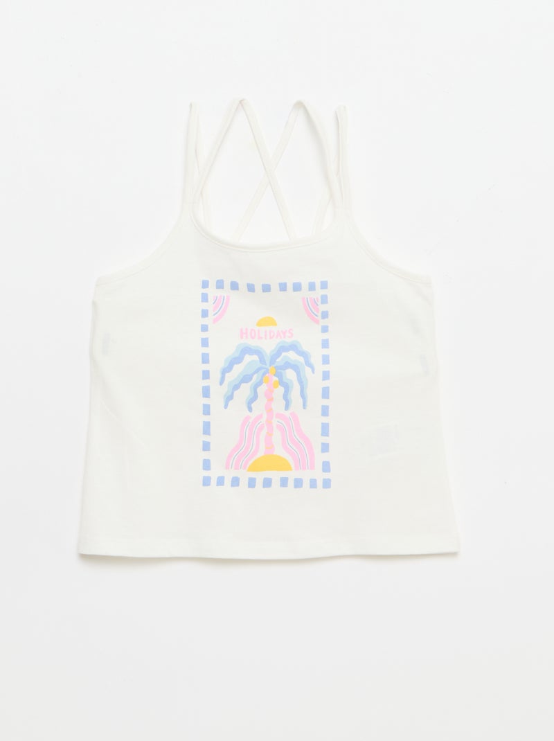 Set of 2 Tank Tops, 1 Printed White - Kiabi