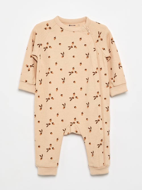 Set of 2 Thick Pointelle Knit Sleepsuits - Kiabi Set of 2 Thick Pointelle Knit Sleepsuits - Kiabi