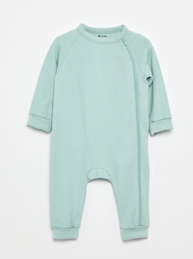 Set of 2 Thick Pointelle Knit Sleepsuits Beige - Kiabi