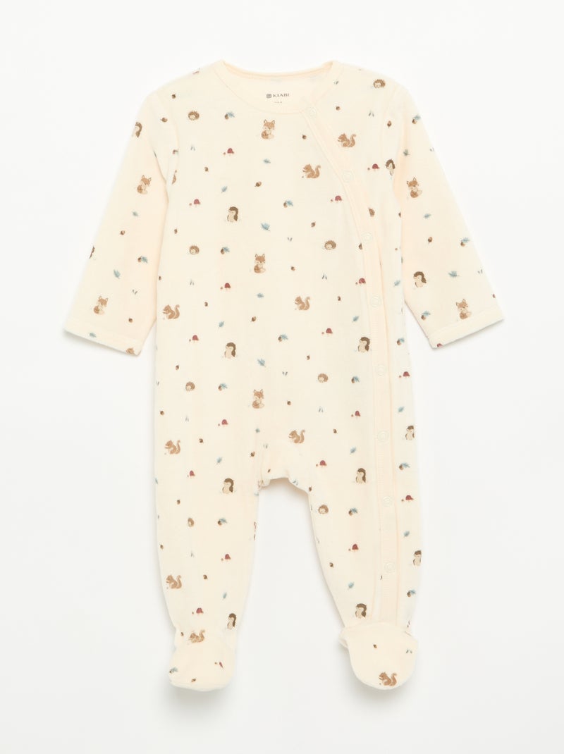 Set of 2 Velvet Footed Sleepsuits Blue - Kiabi