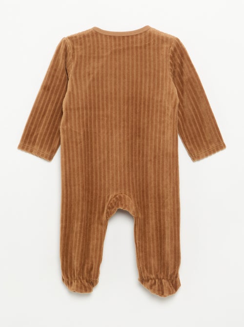 Set of 2 Velvet Footed Sleepsuits - Kiabi