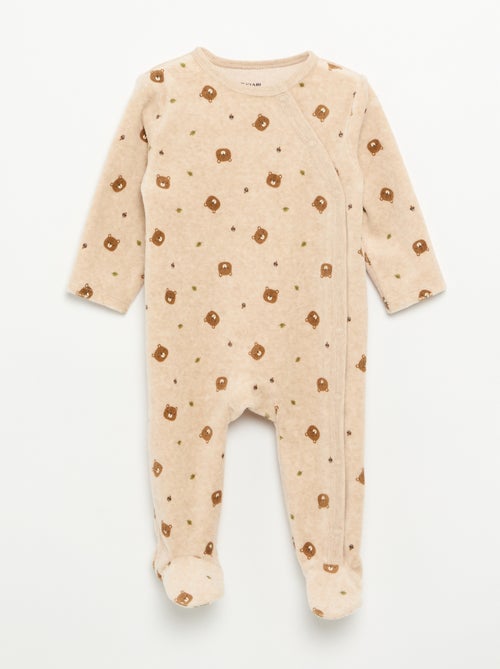 Set of 2 Velvet Footed Sleepsuits - Kiabi