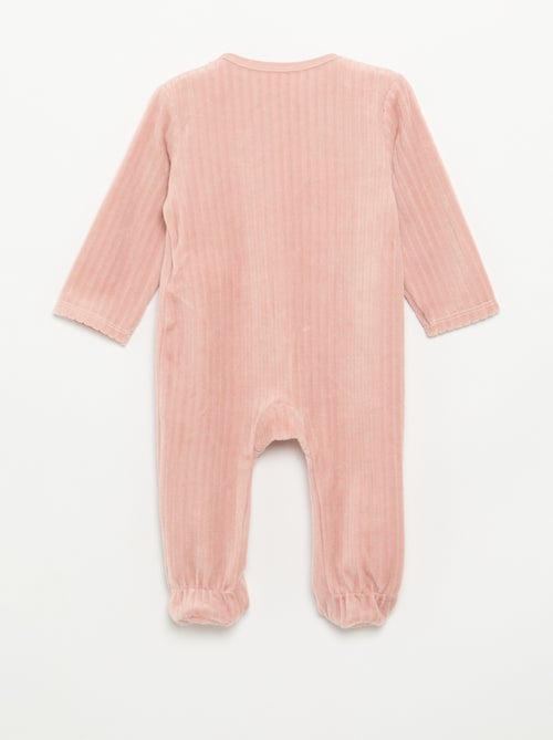Set of 2 Velvet Footed Sleepsuits - Kiabi Set of 2 Velvet Footed Sleepsuits - Kiabi