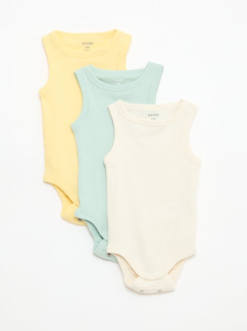 Set of 3 Adjustable Solid Strap Bodysuits - Kiabi