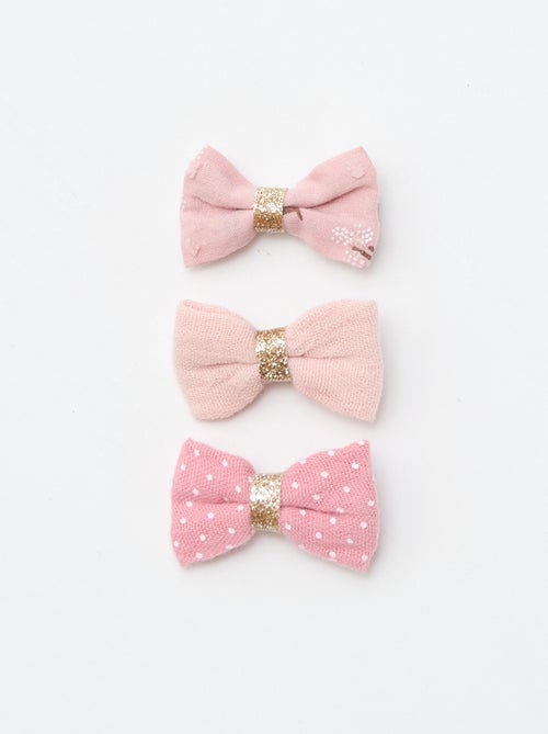 Set of 3 Bow Crocodile Hair Clips - Kiabi