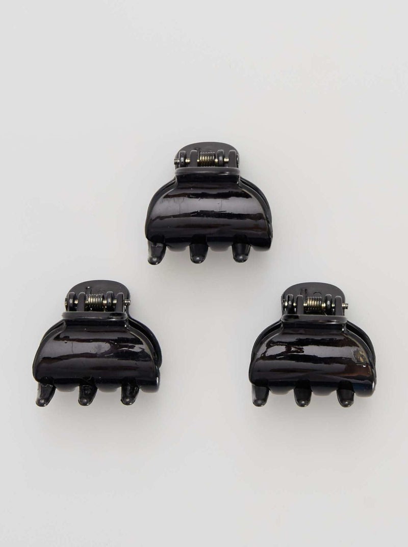 Set of 3 Claw Clips Black - Kiabi