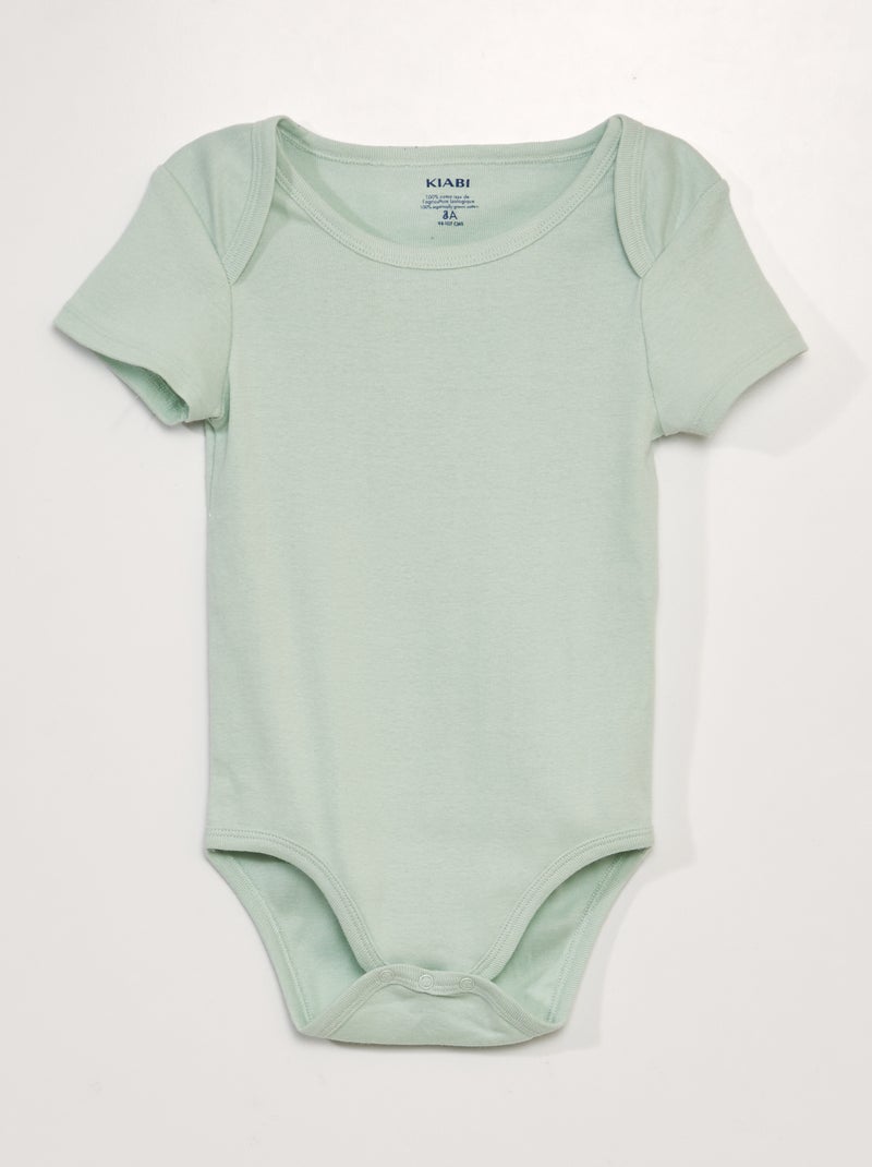 Set of 3 cotton bodysuits - easy-dressing collection BLUE - Kiabi