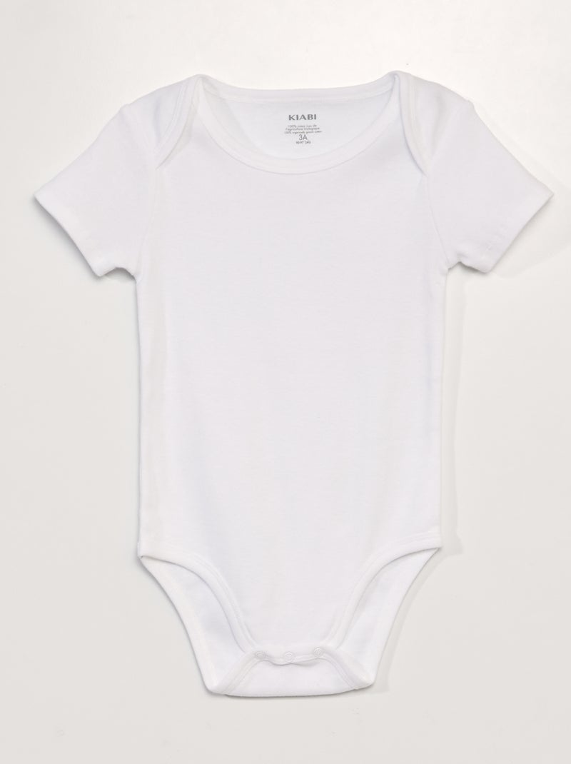 Set of 3 cotton bodysuits - easy-dressing collection BLUE - Kiabi