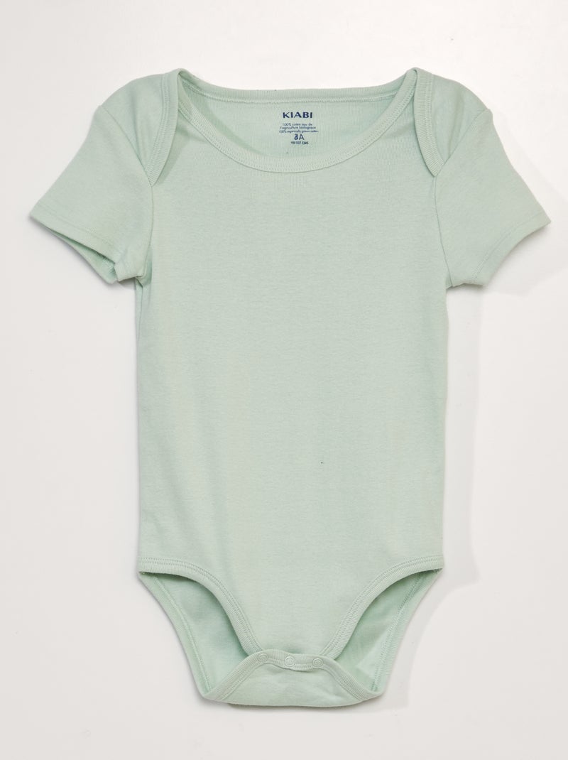 Set of 3 cotton bodysuits - easy-dressing collection BLUE - Kiabi