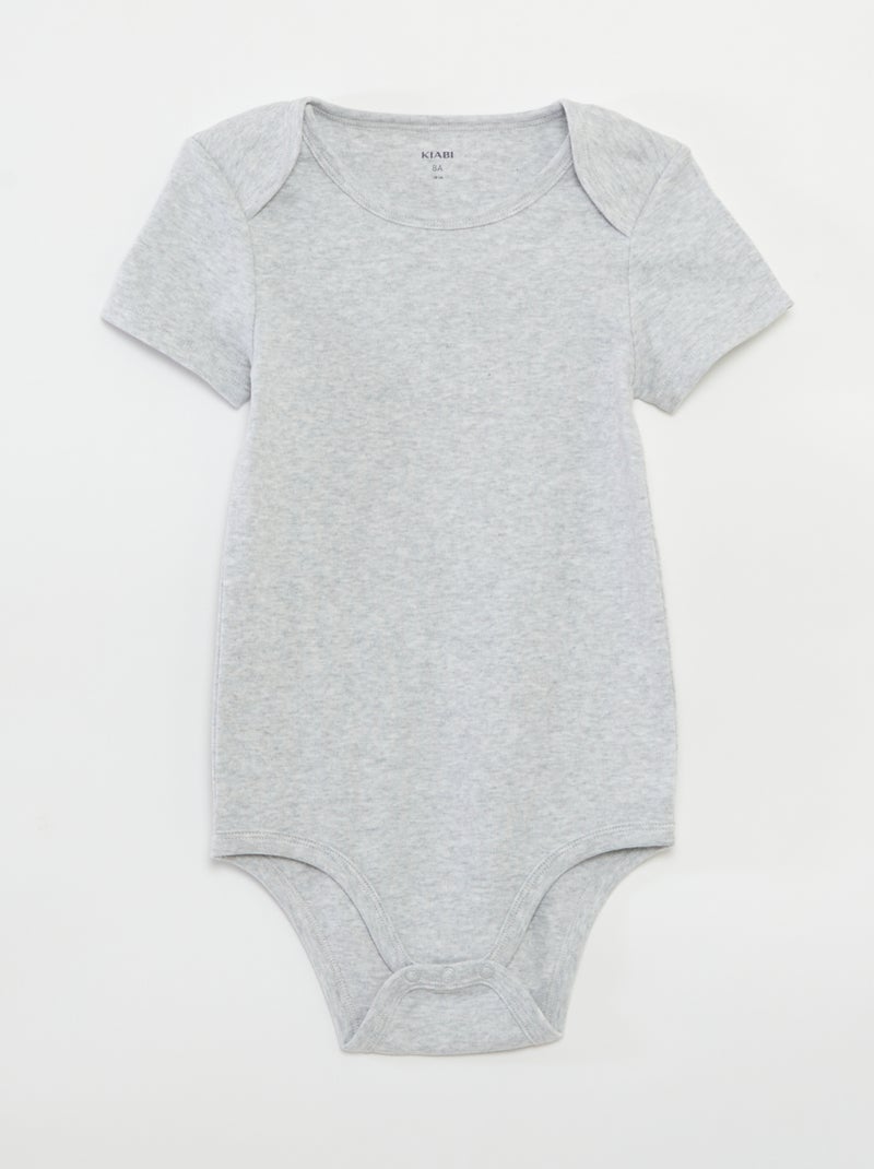 Set of 3 cotton bodysuits - easy-dressing collection BLUE - Kiabi
