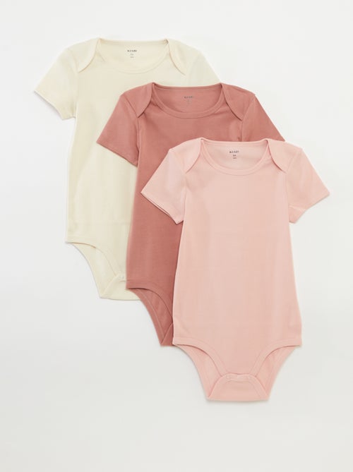 Set of 3 cotton bodysuits - easy-dressing collection - Kiabi