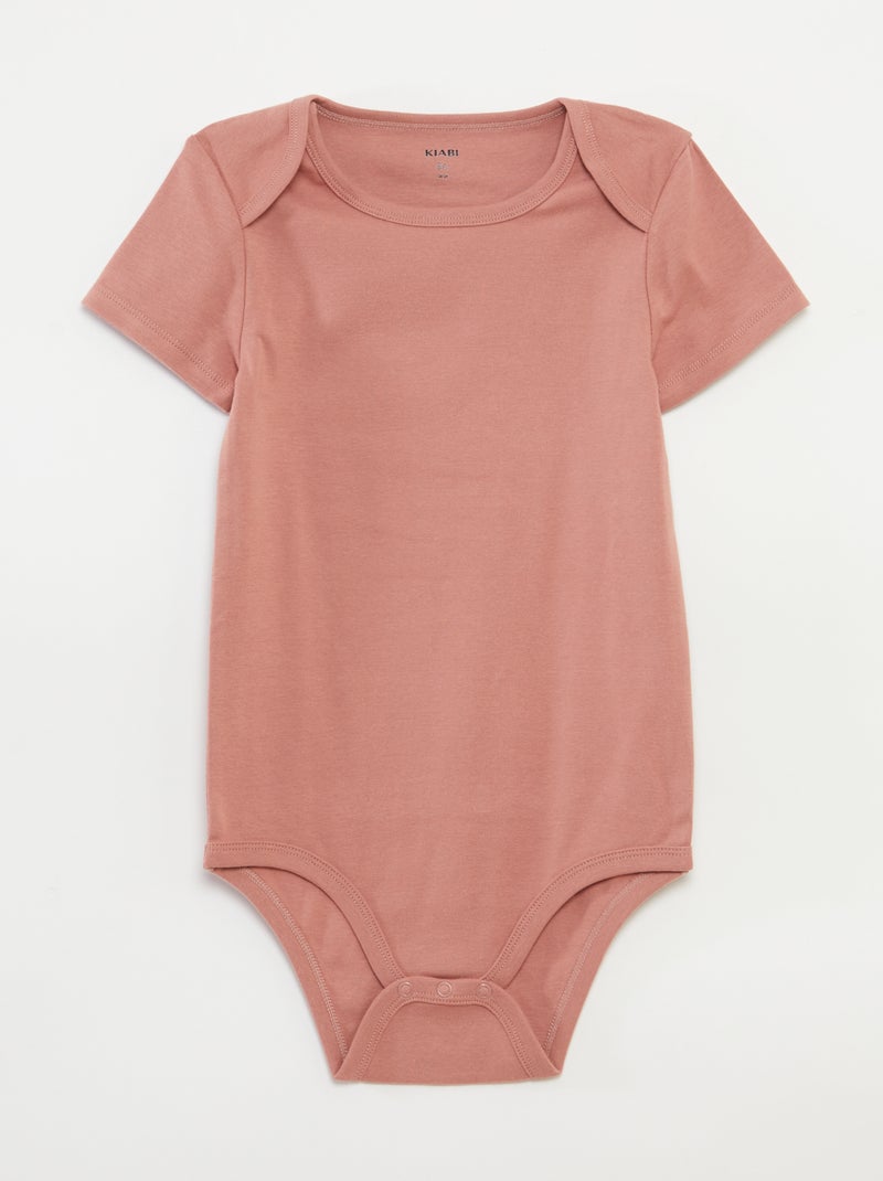 Set of 3 cotton bodysuits - easy-dressing collection PINK - Kiabi