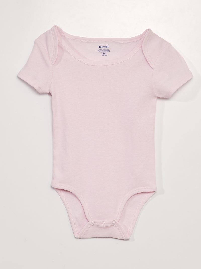 Set of 3 cotton bodysuits - easy-dressing collection YELLOW - Kiabi