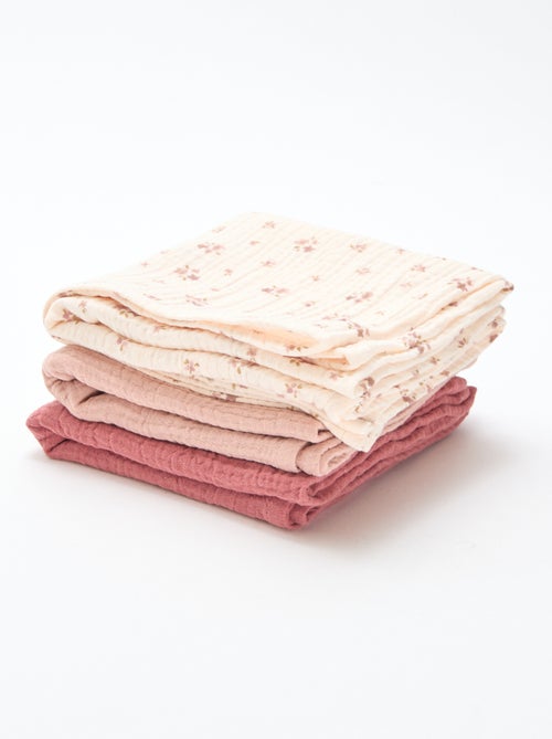 Set of 3 Cotton Swaddles - Kiabi