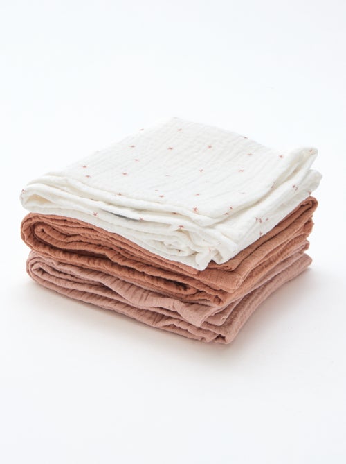 Set of 3 Cotton Swaddles - Kiabi