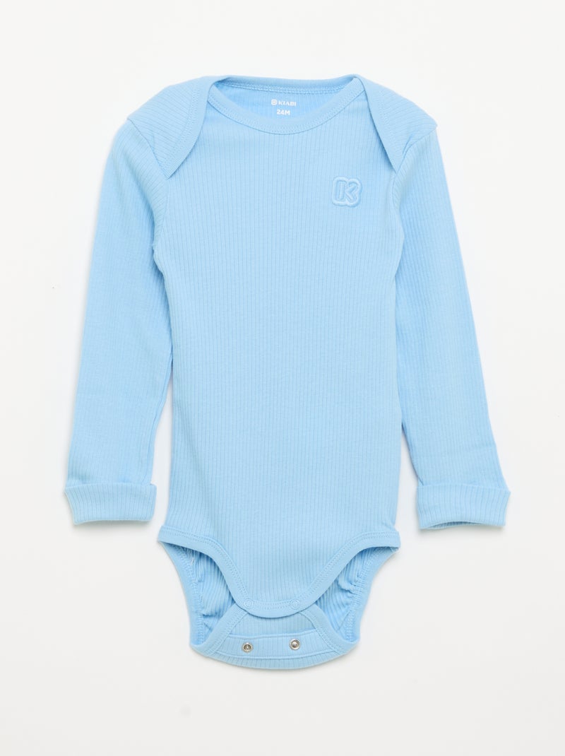 Set of 3 Grow-With-Me Bodysuits - Kiabi Blue - Kiabi