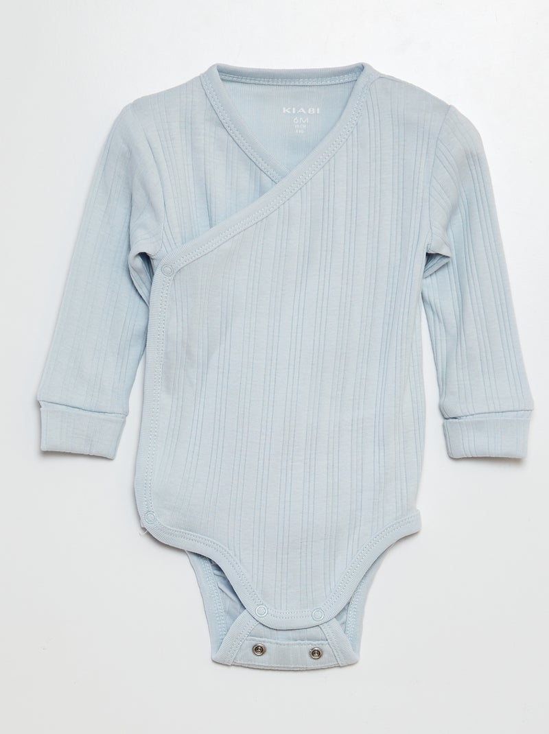 Set of 3 Grow-With-Me Bodysuits BLUE - Kiabi