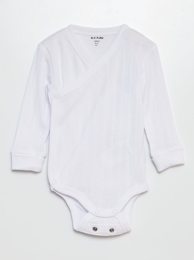 Set of 3 Grow-With-Me Bodysuits WHITE - Kiabi