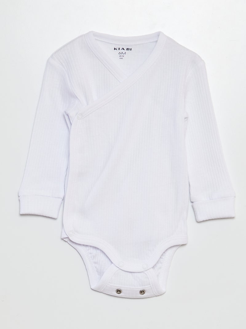Set of 3 Grow-With-Me Bodysuits WHITE - Kiabi