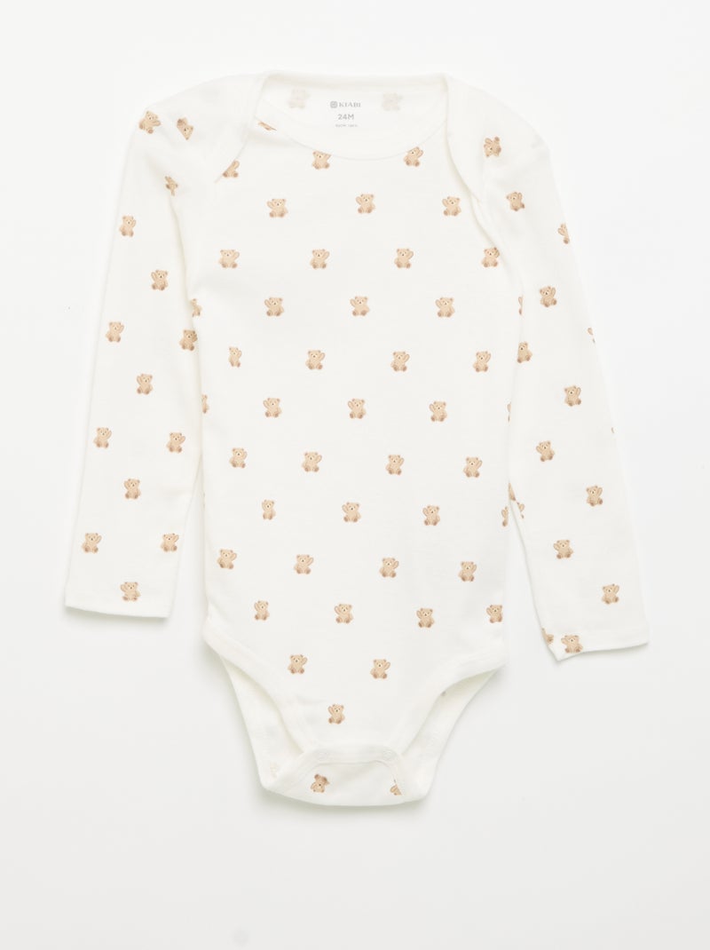 Set of 3 long-sleeved bodysuits Brown - Kiabi