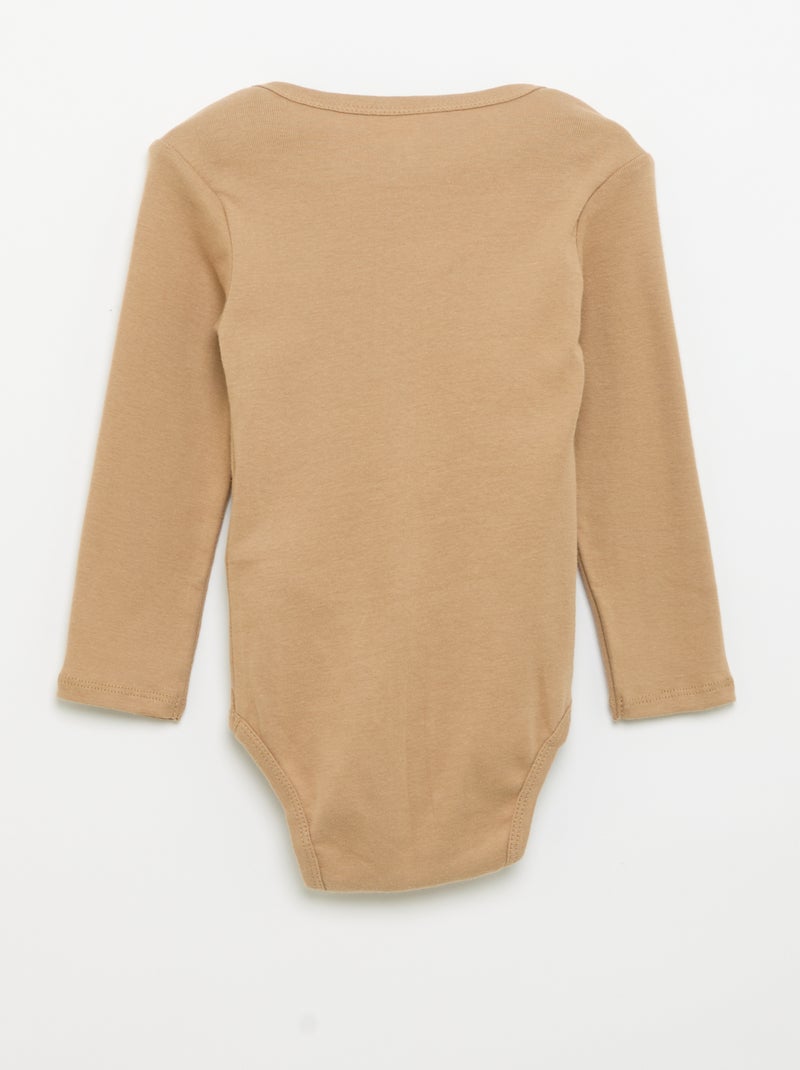 Set of 3 long-sleeved bodysuits Brown - Kiabi
