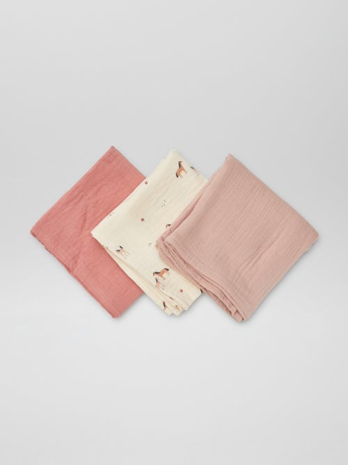 Set of 3 Printed Muslin Squares - Kiabi