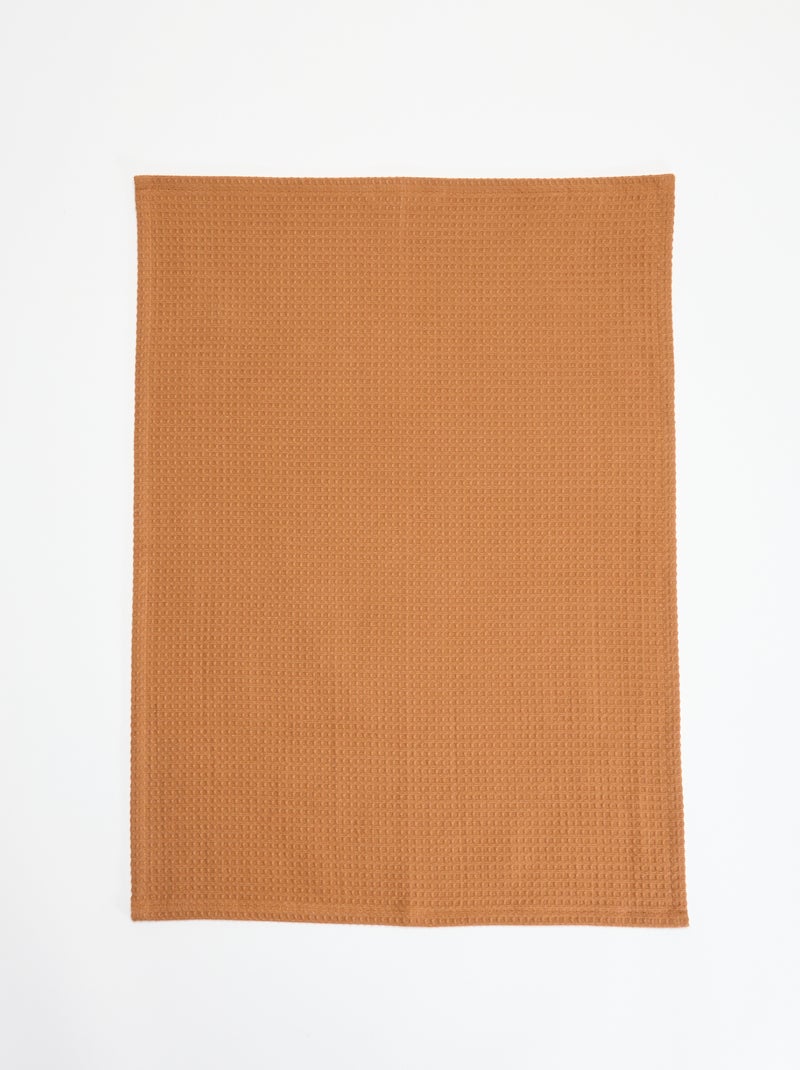 Set of 3 Rectangular Honeycomb Tea Towels Blue - Kiabi