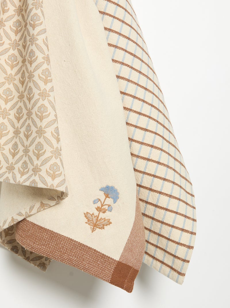 Set of 3 Tea Towels Blue - Kiabi