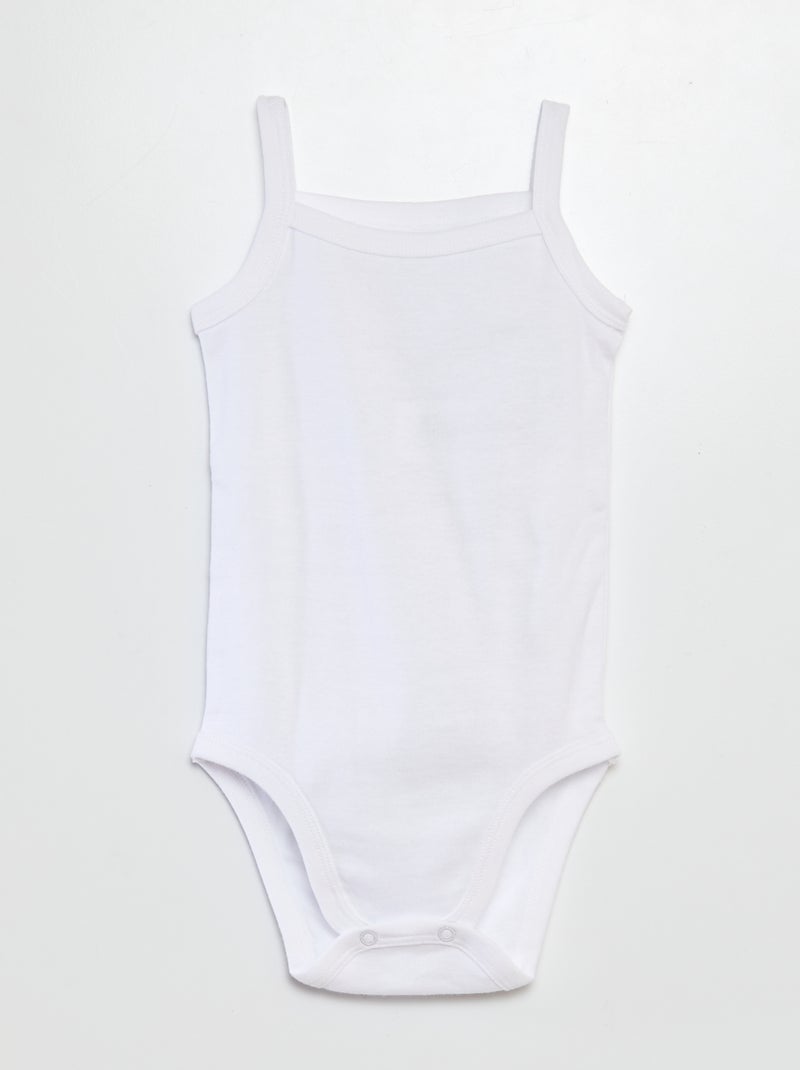 Set of 3 white bodysuits with thin straps WHITE - Kiabi