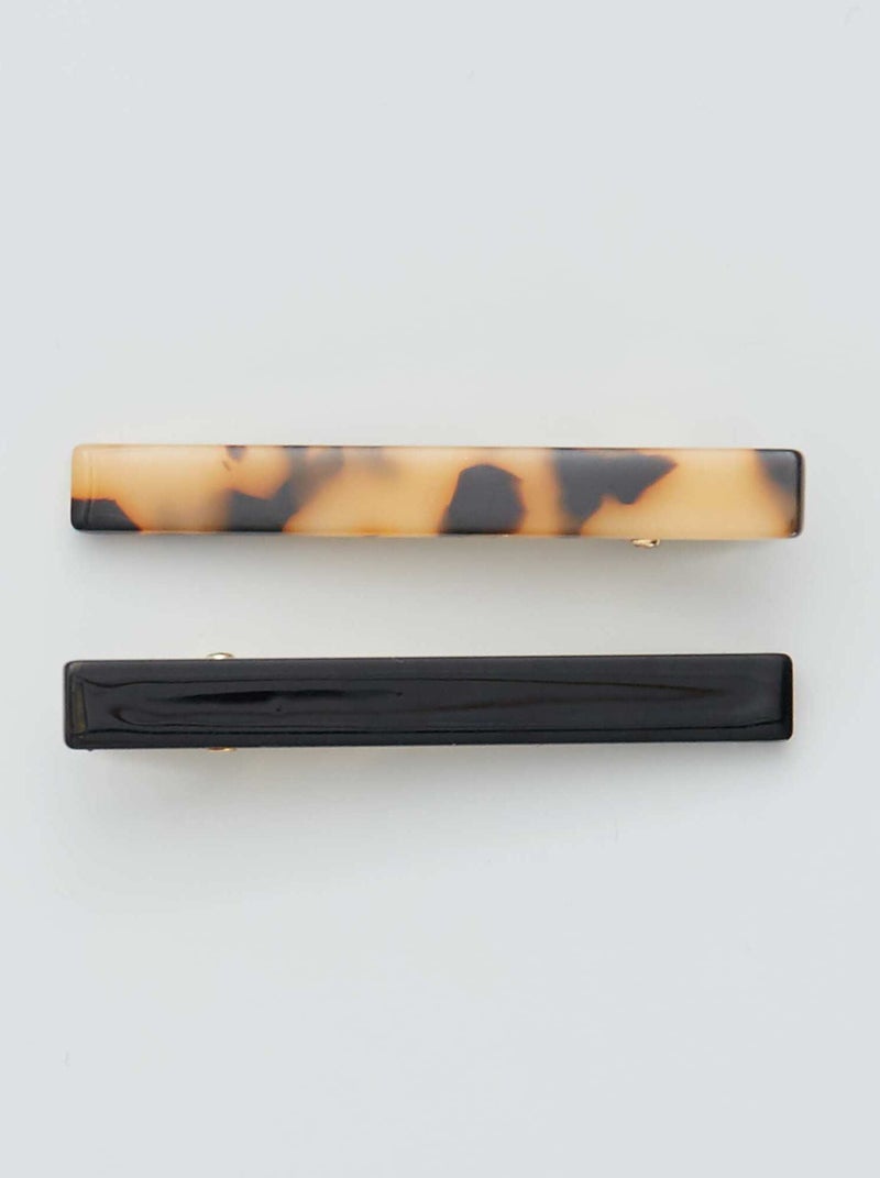 Set of 4 Crocodile Hair Clips BEIGE - Kiabi