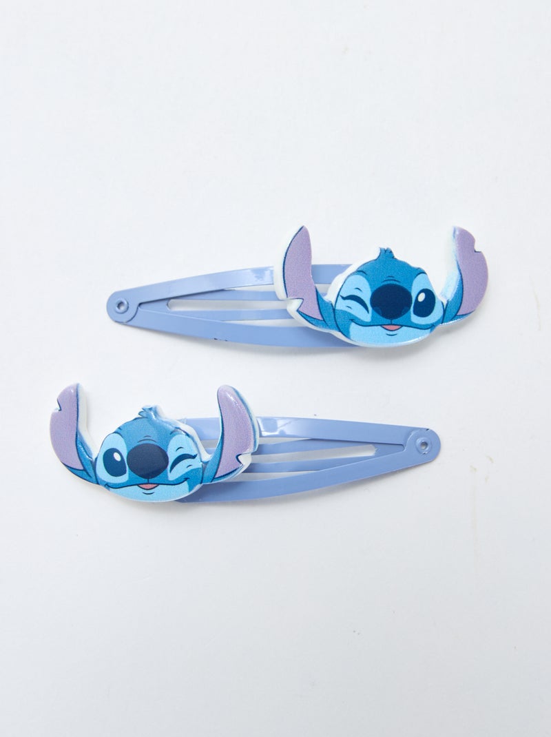 Set of 4 Hair Clips + 2 'Stitch' Hair Ties Blue - Kiabi