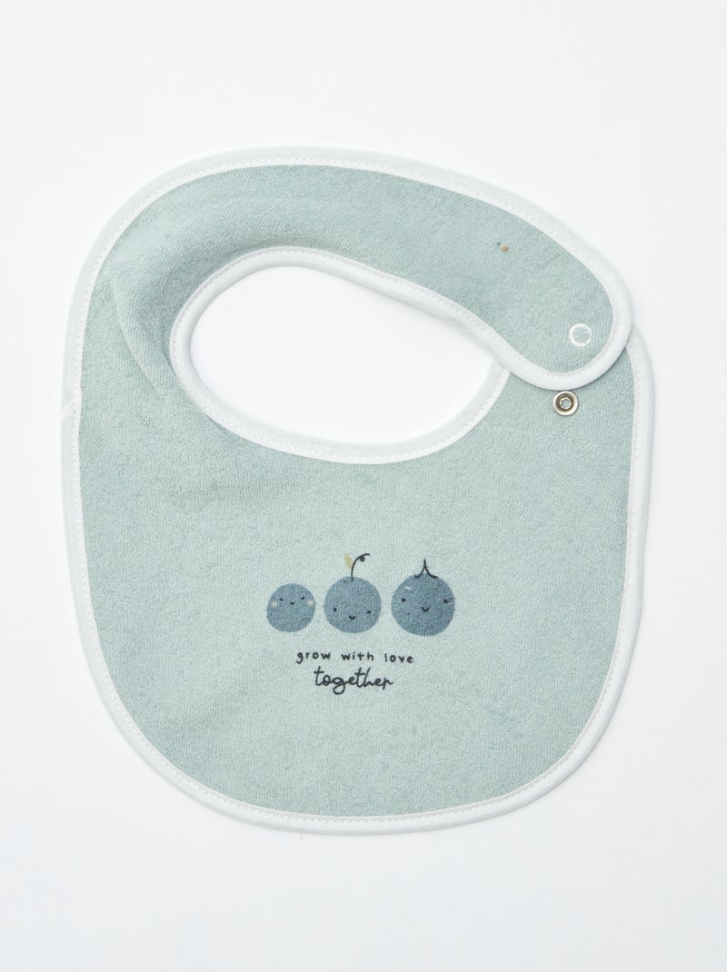 Set of 5 fancy printed bibs with snap closures BLUE - Kiabi