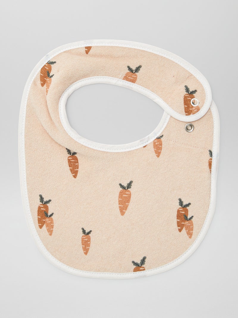 Set of 5 fancy printed bibs with snap closures BROWN - Kiabi