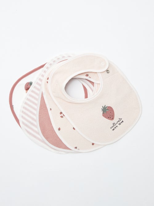 Set of 5 fancy printed bibs with snap closures - Kiabi